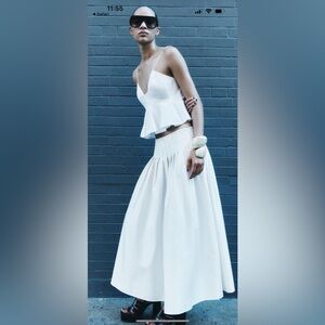 Zara Nwt box pleated midi skirt